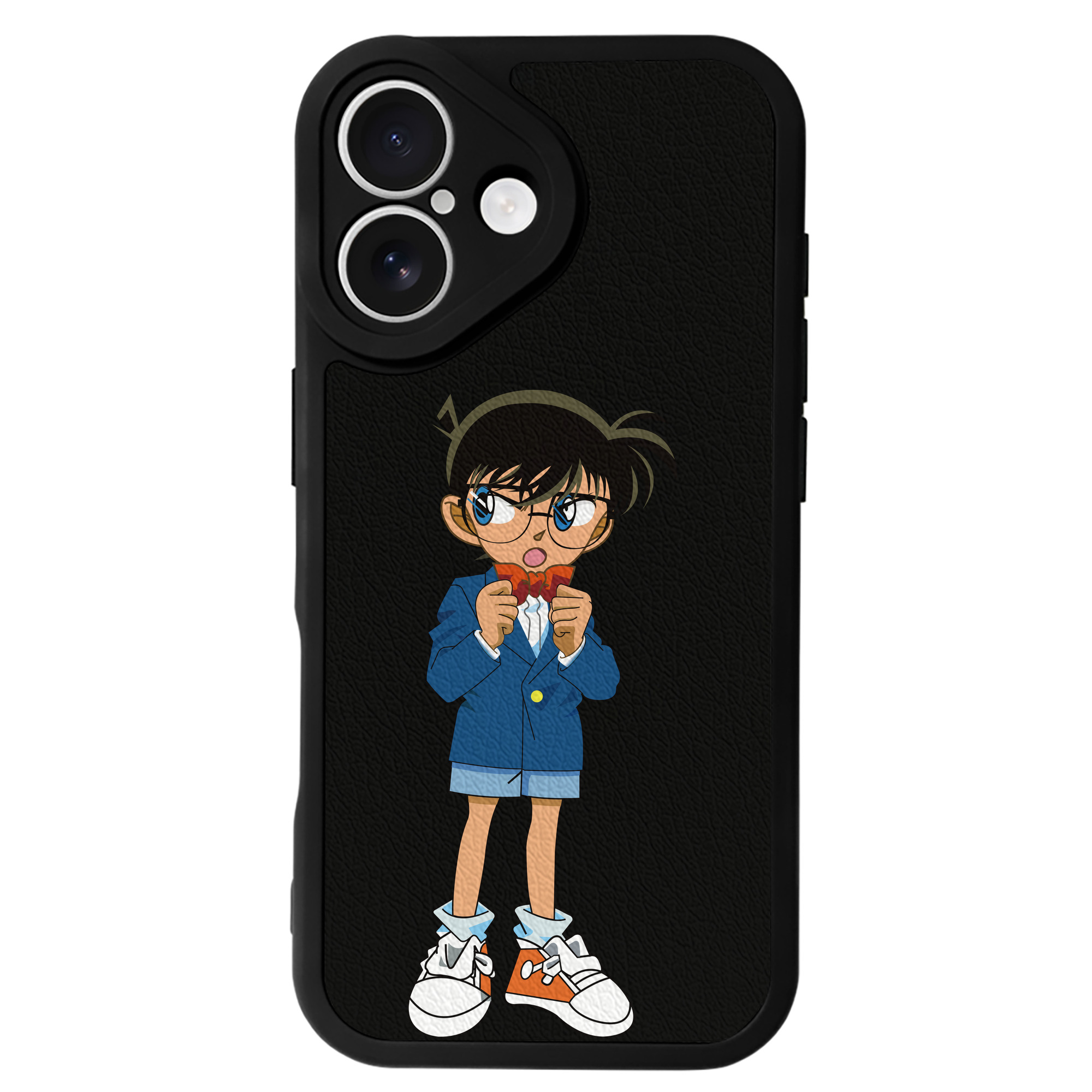 （画像用） 名探偵コナン 江戸川 コナン Detective Conan Conan Edogawa 【iPhone 16シリーズ対応】シリコンスマホケース（レザー調） 材質：シリコン
